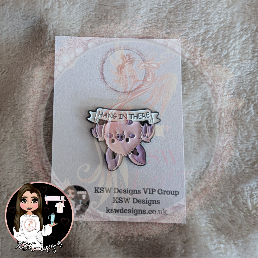 Hang In There Bat Enamel Pin Badge