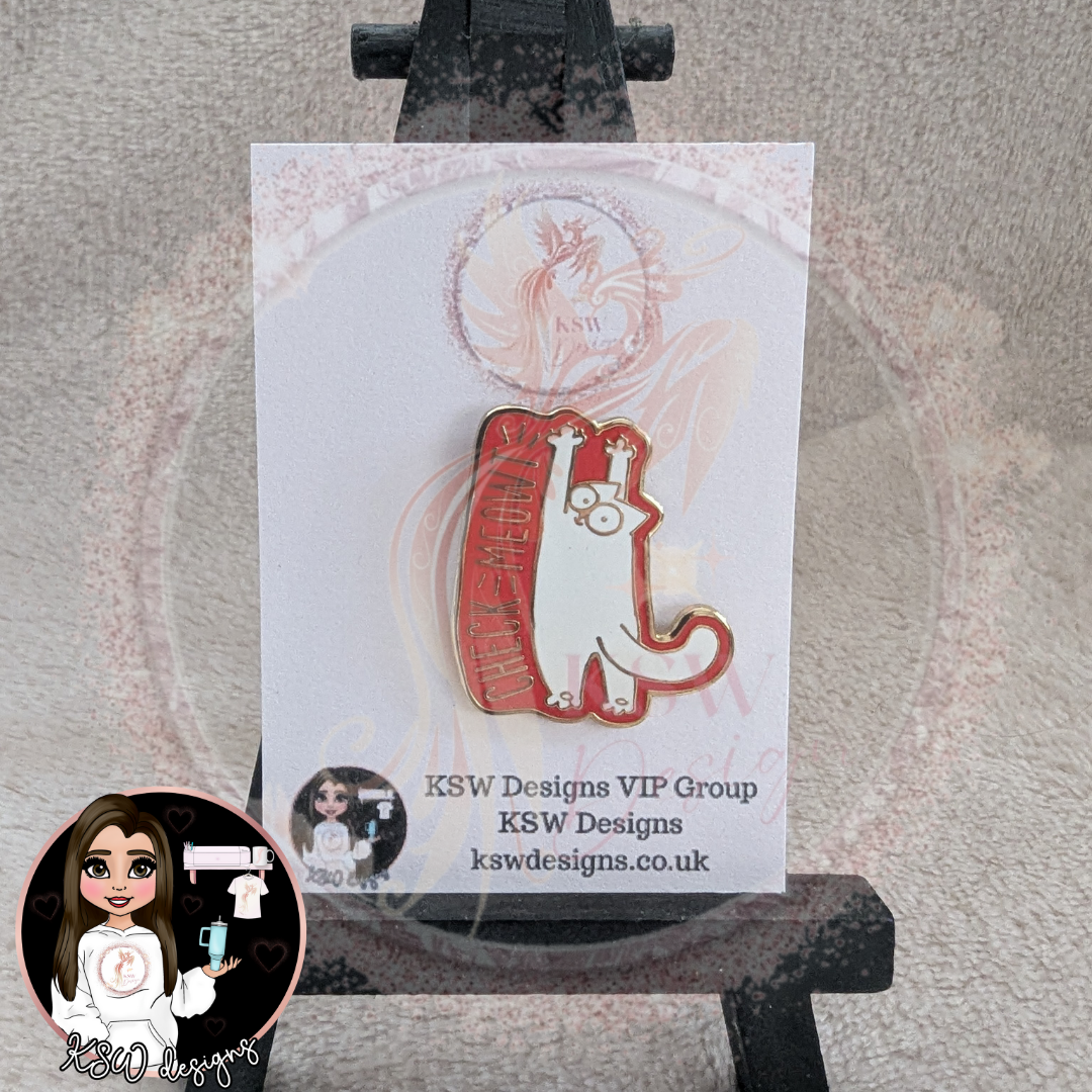 Check-Meowt Enamel Pin Badge