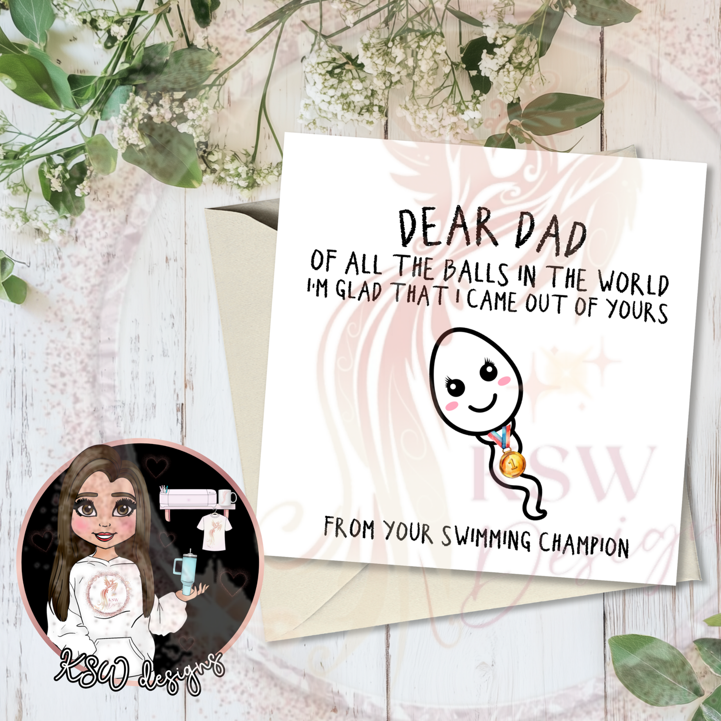 Champion Swimmer Father's Day Card