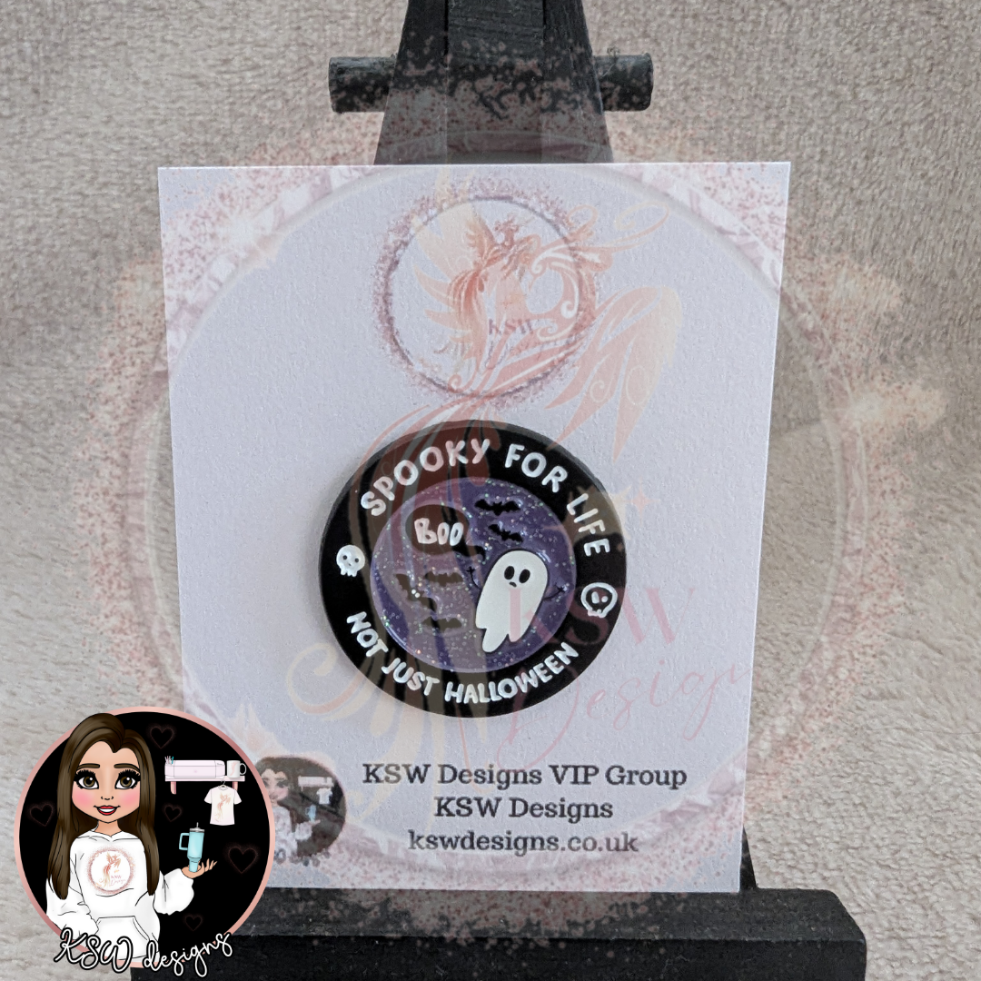 Spooky For Life Not Just Halloween Enamel Pin Badge