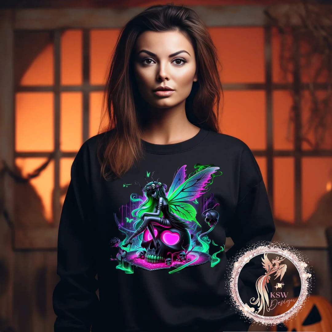 Gothic Fairy On Skull Hoodie