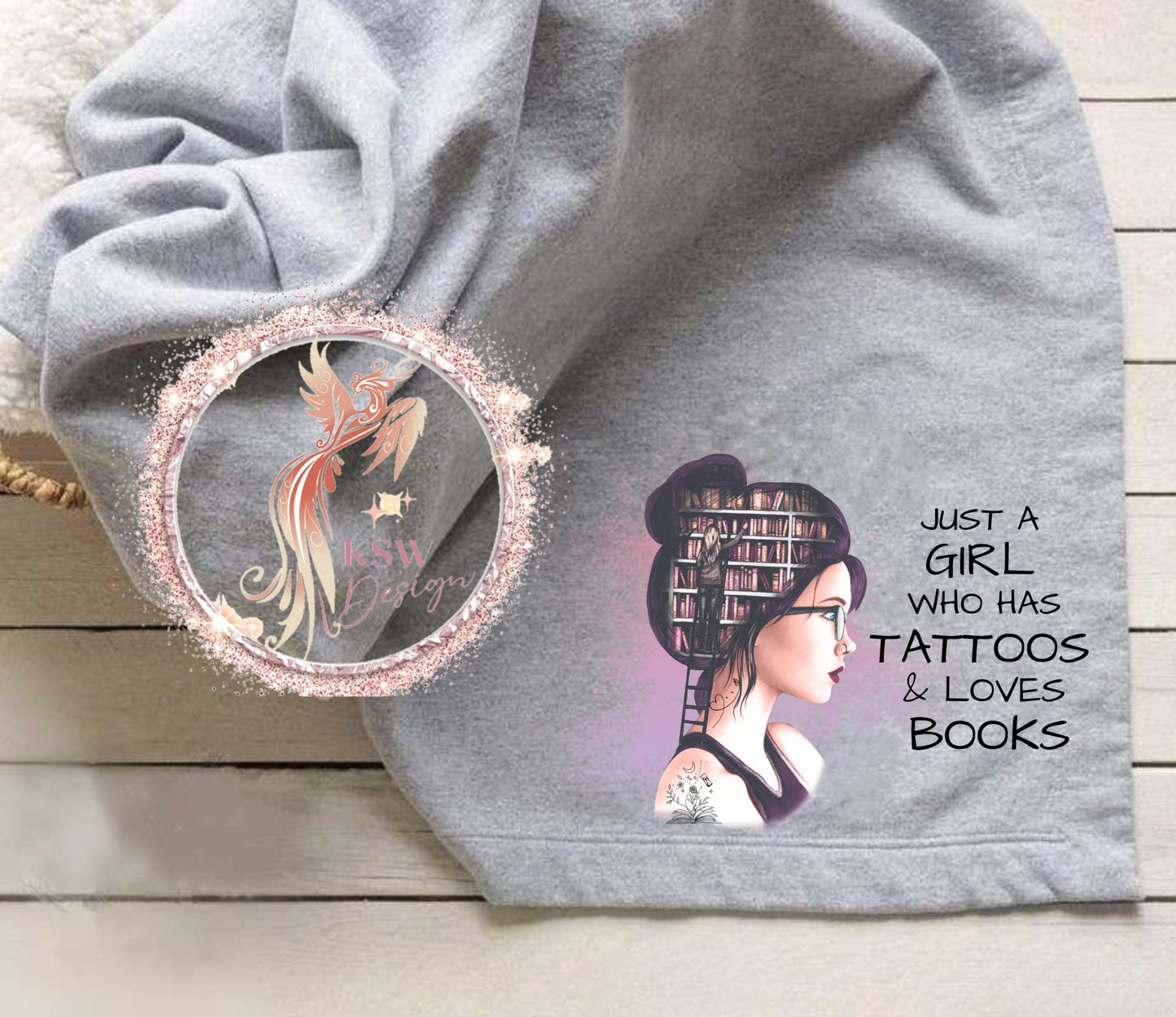 Just A Girl Who Has Tattoos & Loves Books Blanket
