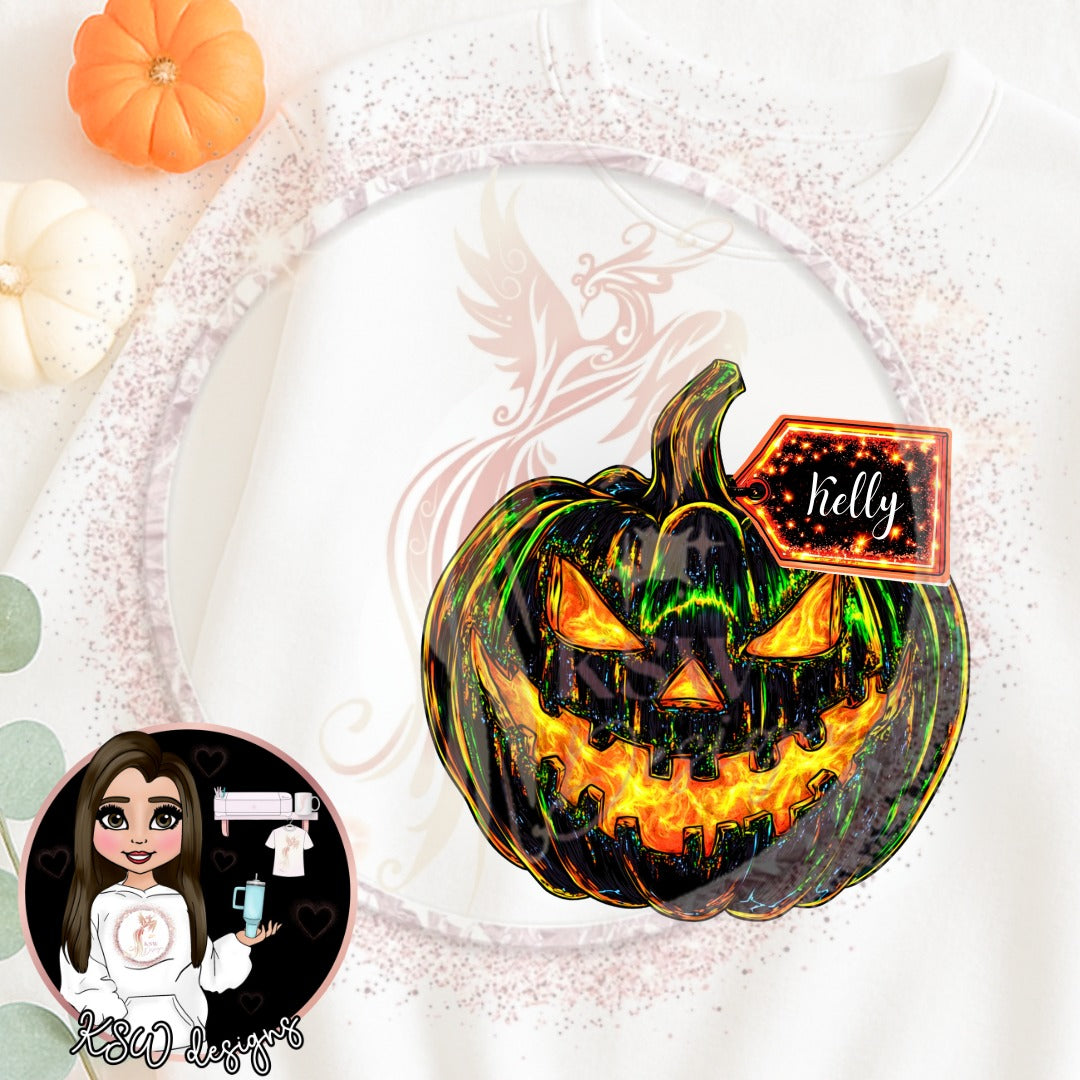 Neon Grunge Pumpkin T-Shirt- 3XL