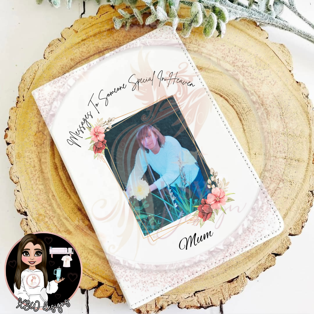 Personalised Photo Messages To Heaven PU Notebook
