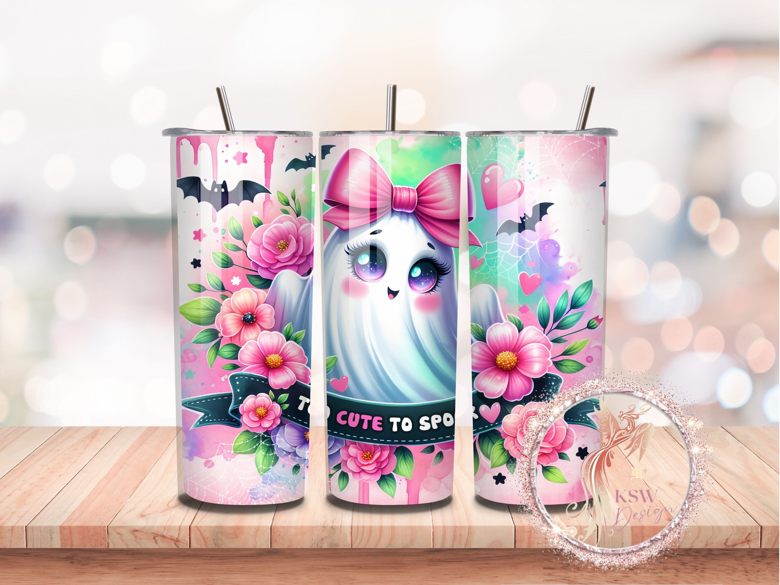 Too Cute Too Spook Pink Tumbler