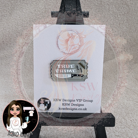 True Crime Book Club Enamel Pin Badge