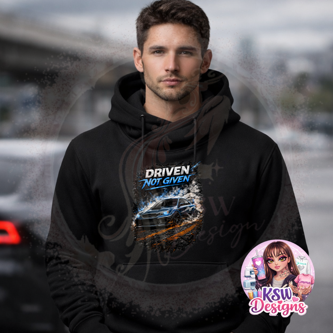 Driven Not Given Cross Neck Hoodie | Performance Car Hoodie UK