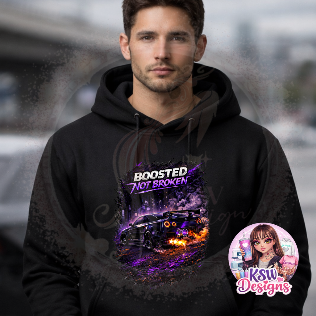 Boosted Not Broken Car Hoodie | Neon Street Racing Hoodie