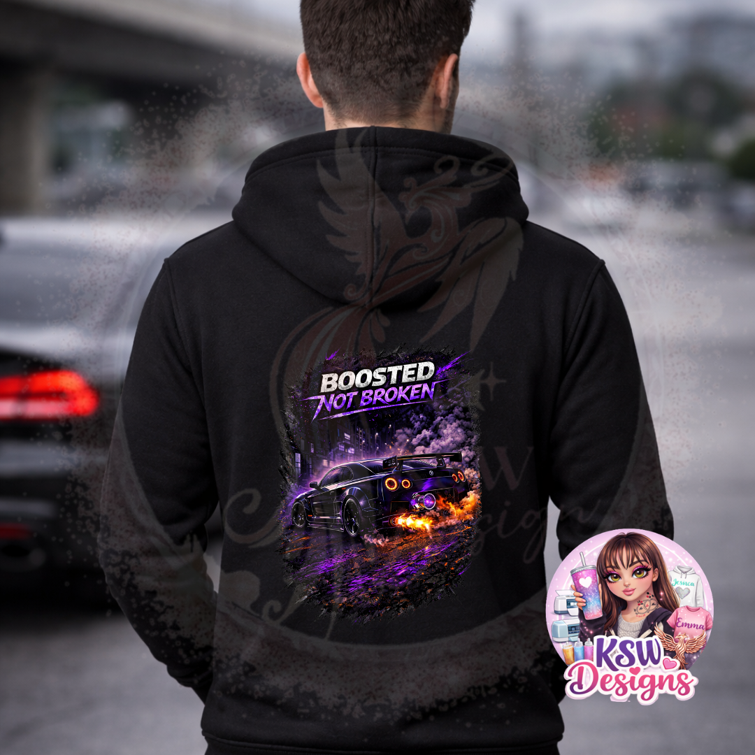 Boosted Not Broken Zip-Up Hoodie | Neon Car Zip Hoodie