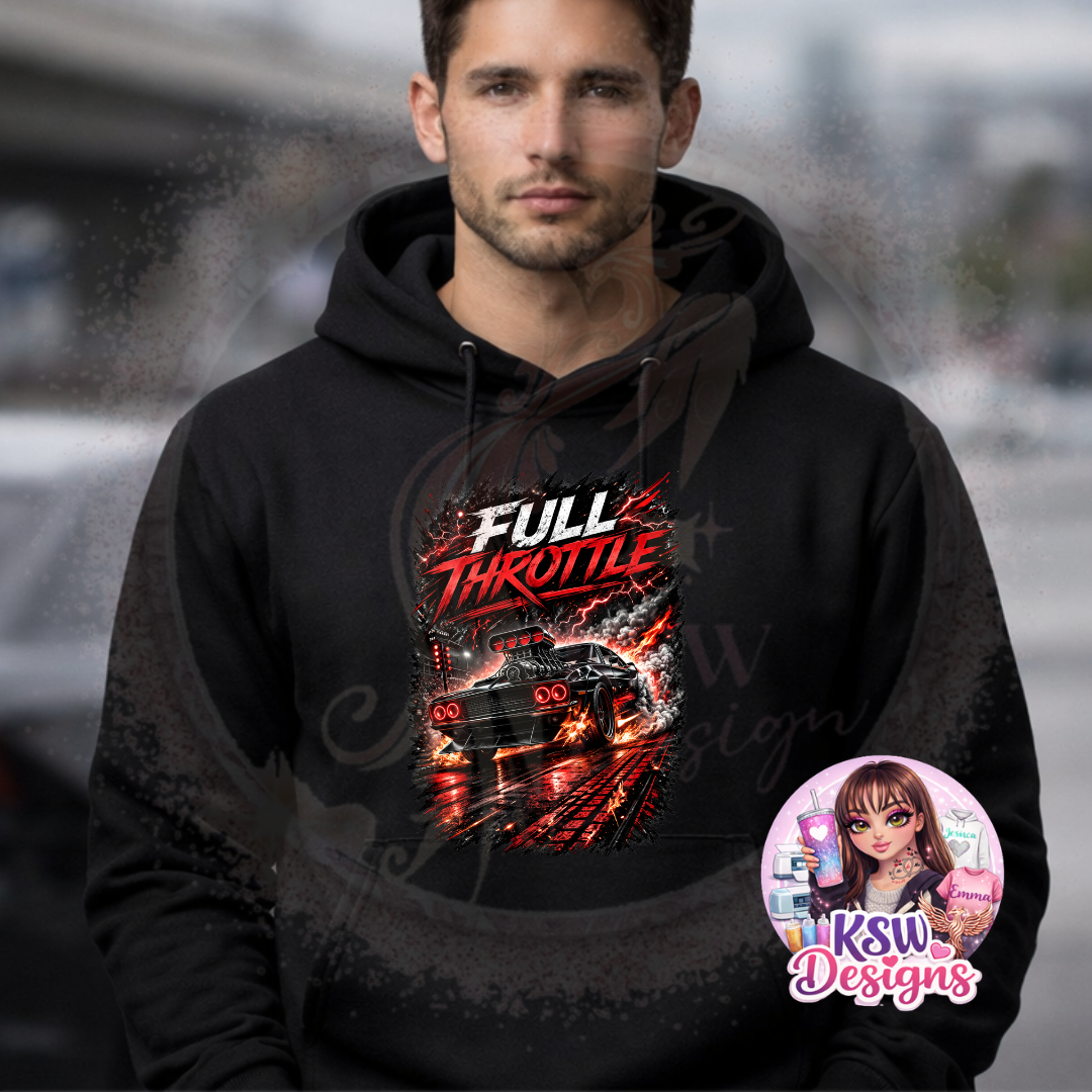 Full Throttle Car Hoodie | Street Racing Performance Hoodie