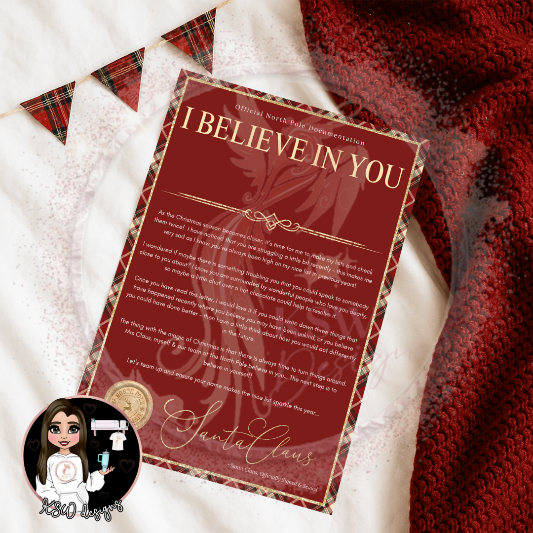 Tartan Trim - Believe In You Letter