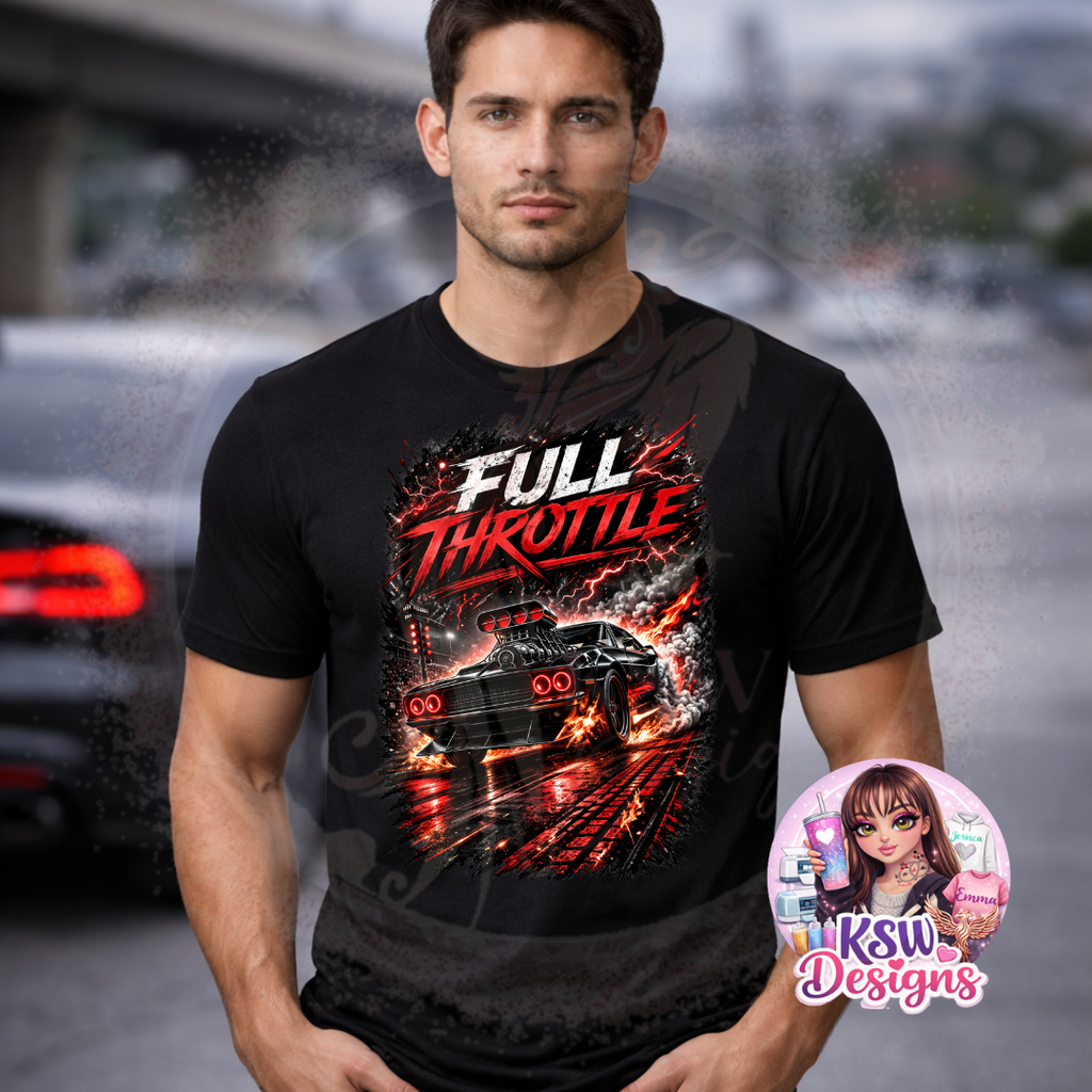 Full Throttle Car T-Shirt | Street Racing Performance Tee