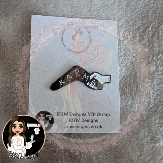 Karma Enamel Pin Badge