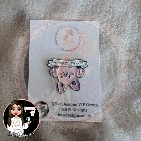 Hang In There Bat Enamel Pin Badge
