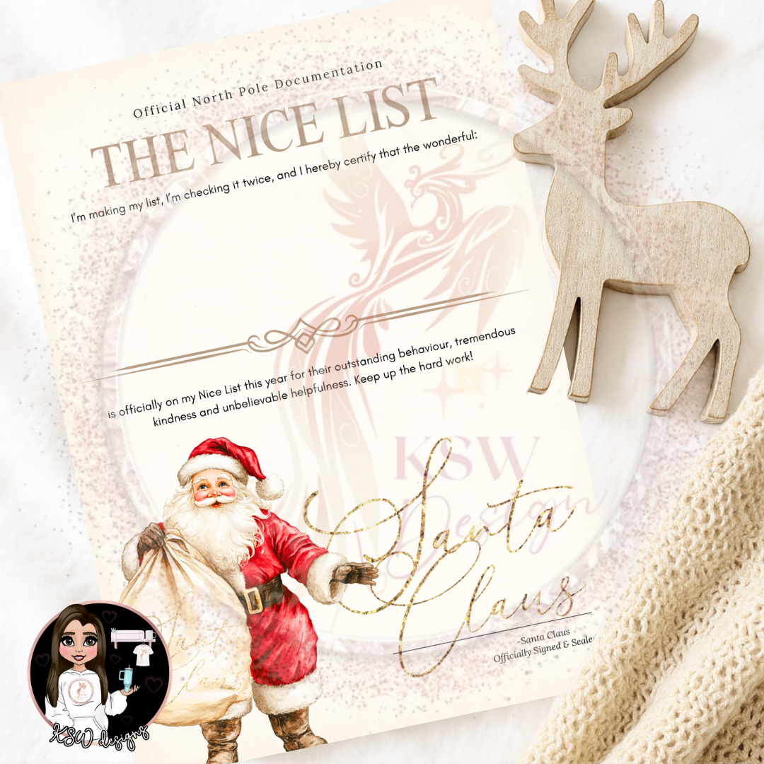 Santa & His Sack - Nice List Certificate