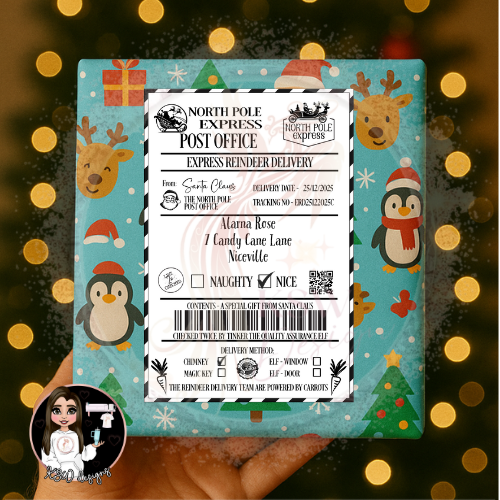 North Pole Express Postage Label
