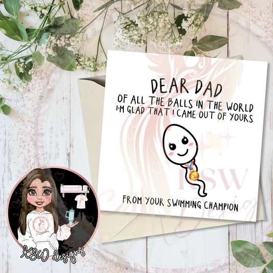 Champion Swimmer Father's Day Card