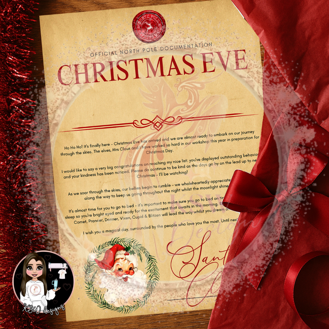 Traditional Santa Wreath - Christmas Eve Letter