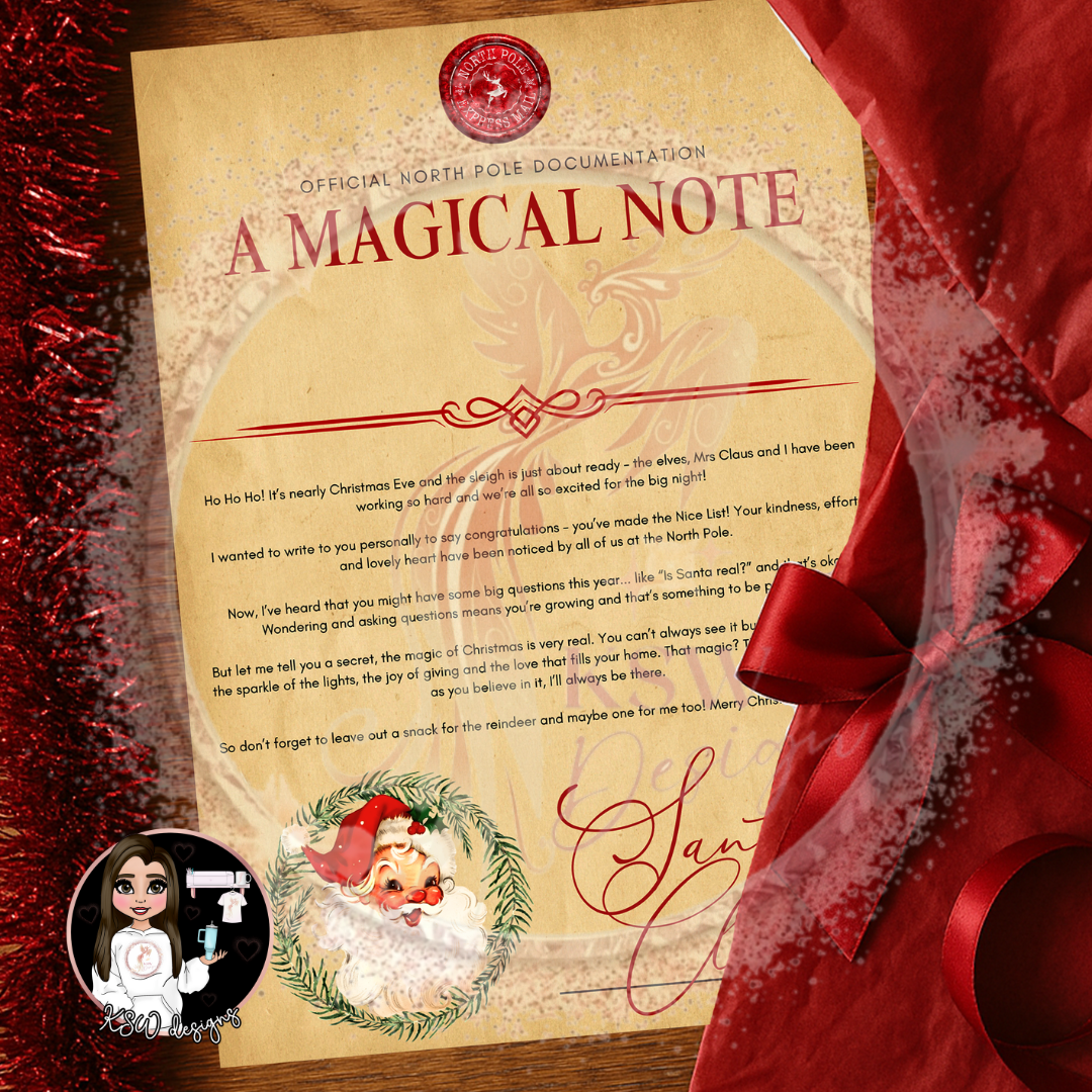 Traditional Santa Wreath - A Magical Note