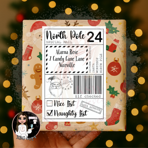 North Pole Special Mail Postage Label