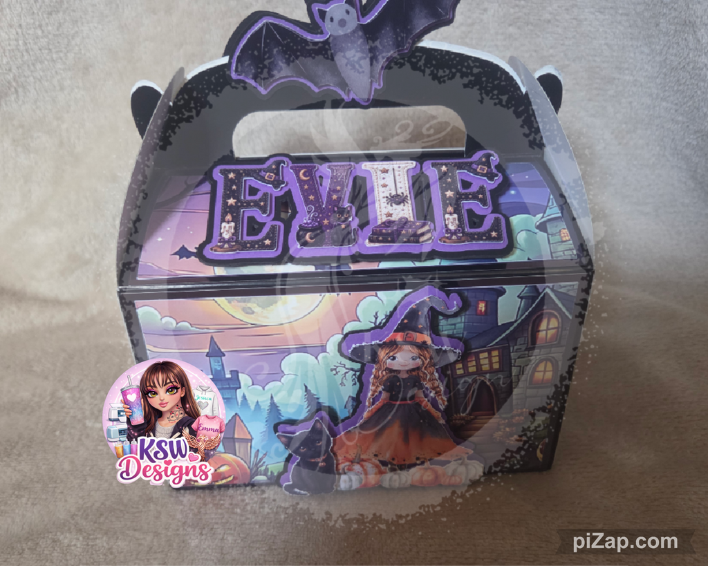 Personalised 3D Gable Party Favour Boxes - Flat Packed