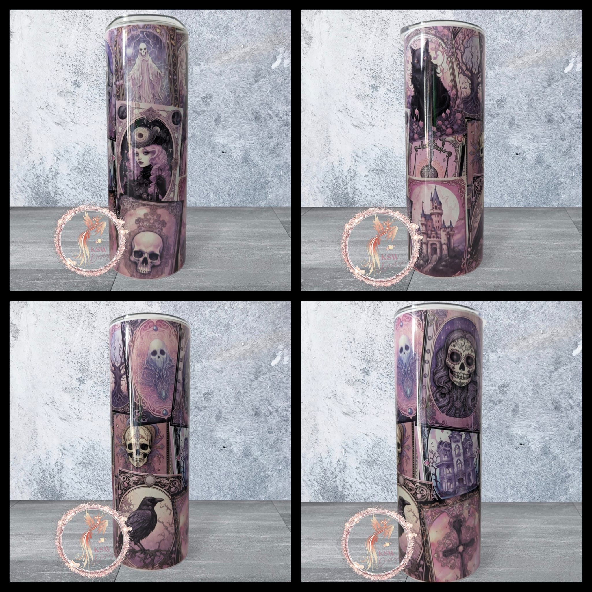 Pink/Purple Gothic Tarot 20oz Tumbler