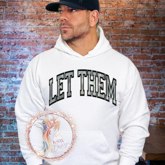 Let Them Grey Grunge Hoodie