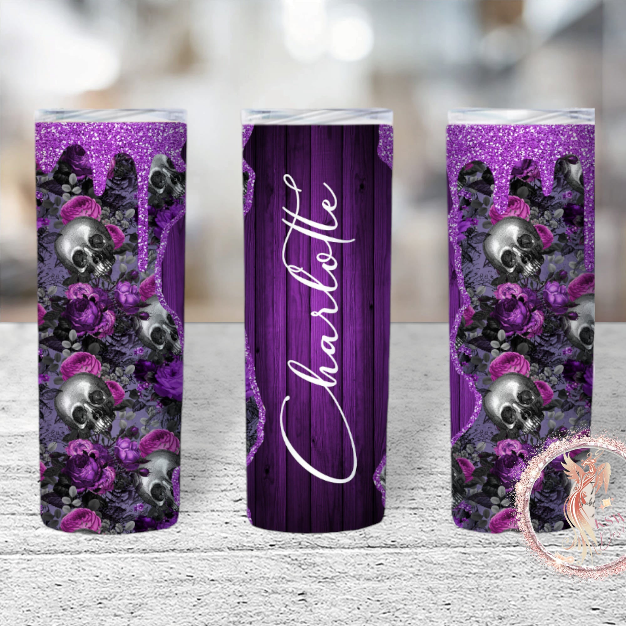 Personalised Gothic Skull 20oz Tumbler