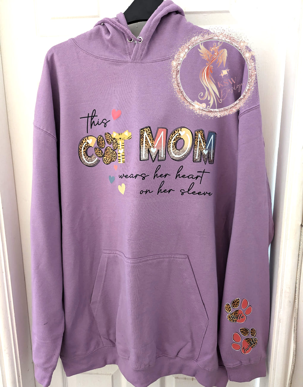 This Cat Mom Wears Her Heart On Her Sleeve Hoodie