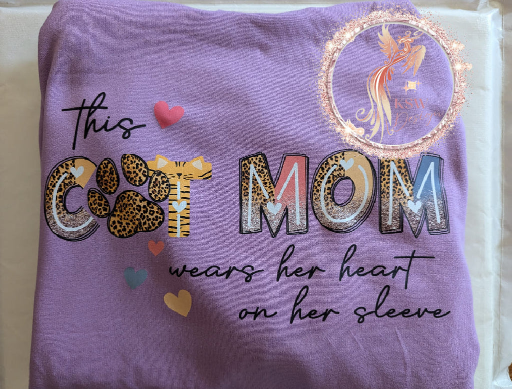This Cat Mom Wears Her Heart On Her Sleeve Hoodie