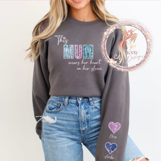 This (Personalised) Wears Her Heart On Her Sleeve Hoodie