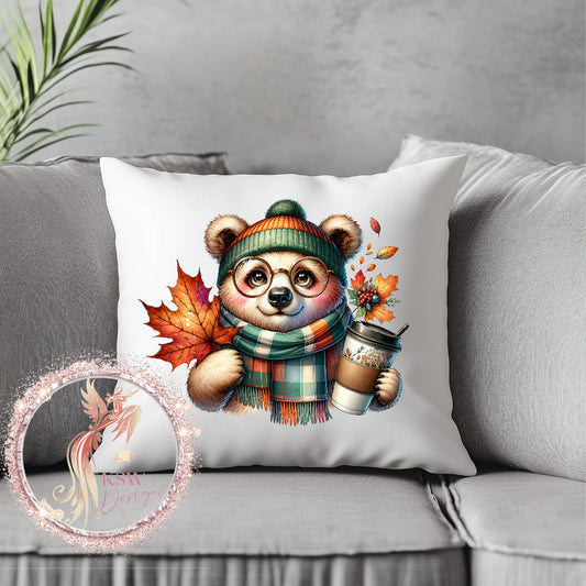 Autumn Bear With Drink Cushion