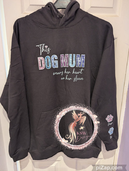 This Dog/Cat Mum Wears Her Heart On Her Sleeve Hoodie