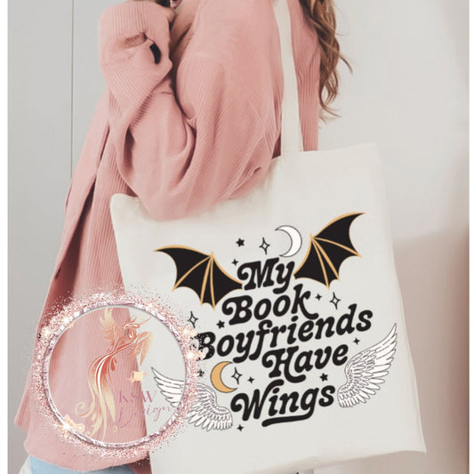 My Book Boyfriends Have Wings Tote Bag
