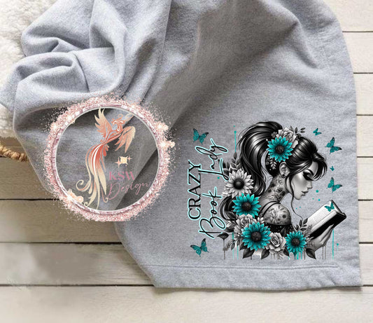 Crazy Book Lady Blanket