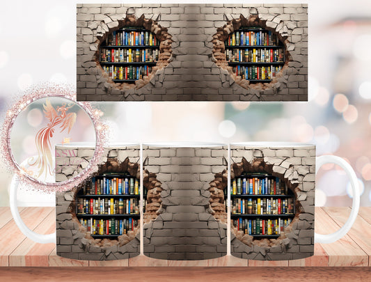 Bookshelf Hole In Wall Mug
