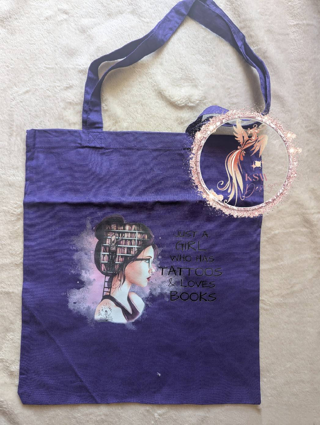 Just A Girl Who Has Tattoos & Loves Books Tote Bag