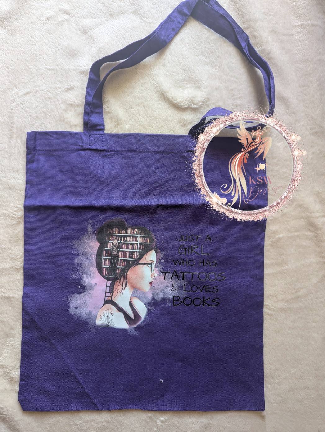 Just A Girl Who Has Tattoos & Loves Books Tote Bag