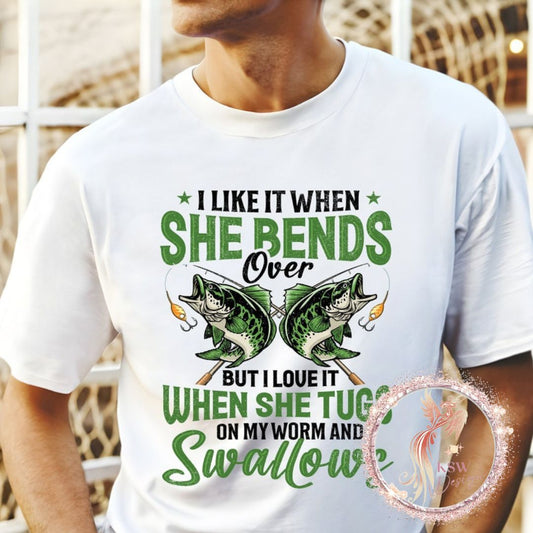 I Like It When She Bends Fishing Humour Hoodie