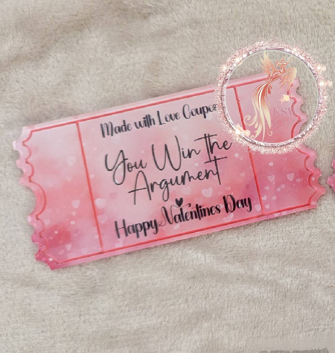 Valentine's Day Acrylic Gift Ticket - Nice