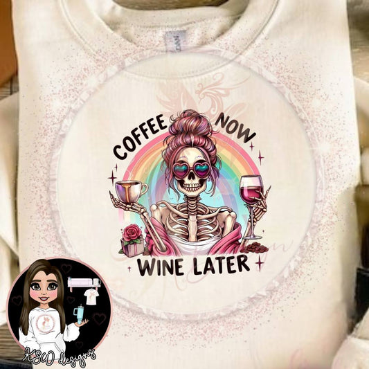 Coffee Now Wine Later T-Shirt 4XL - 5XL