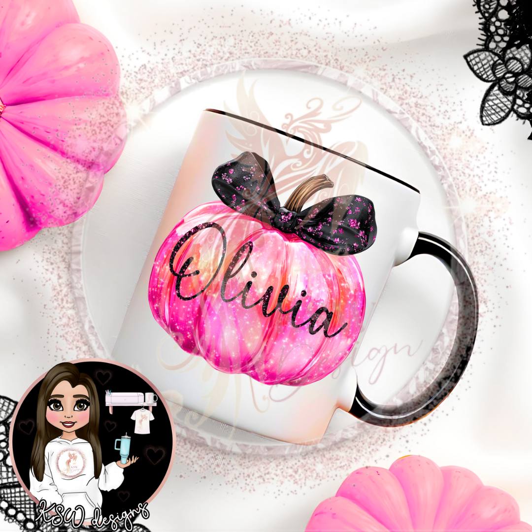 Personalised Faux Iridescent Pumpkin Mug