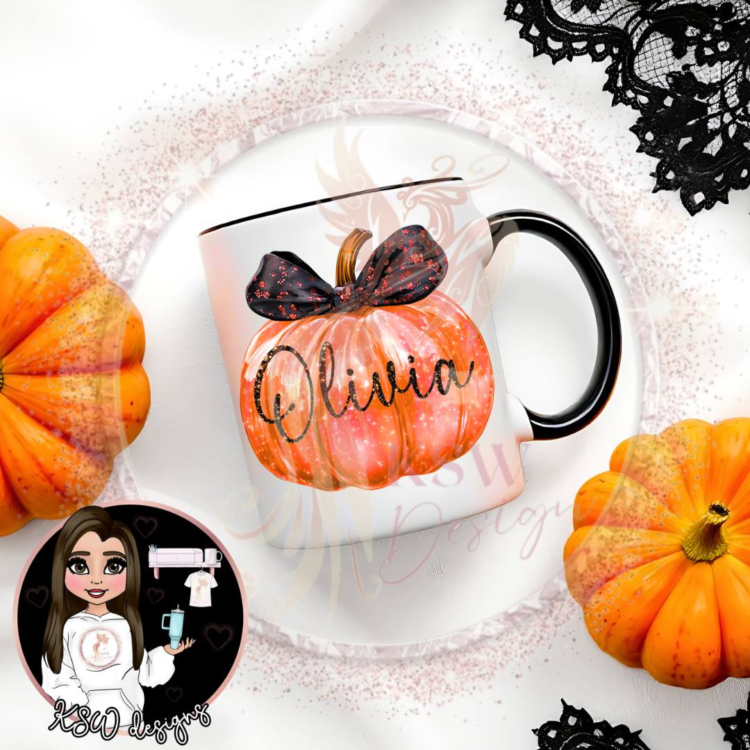 Personalised Faux Iridescent Pumpkin Mug
