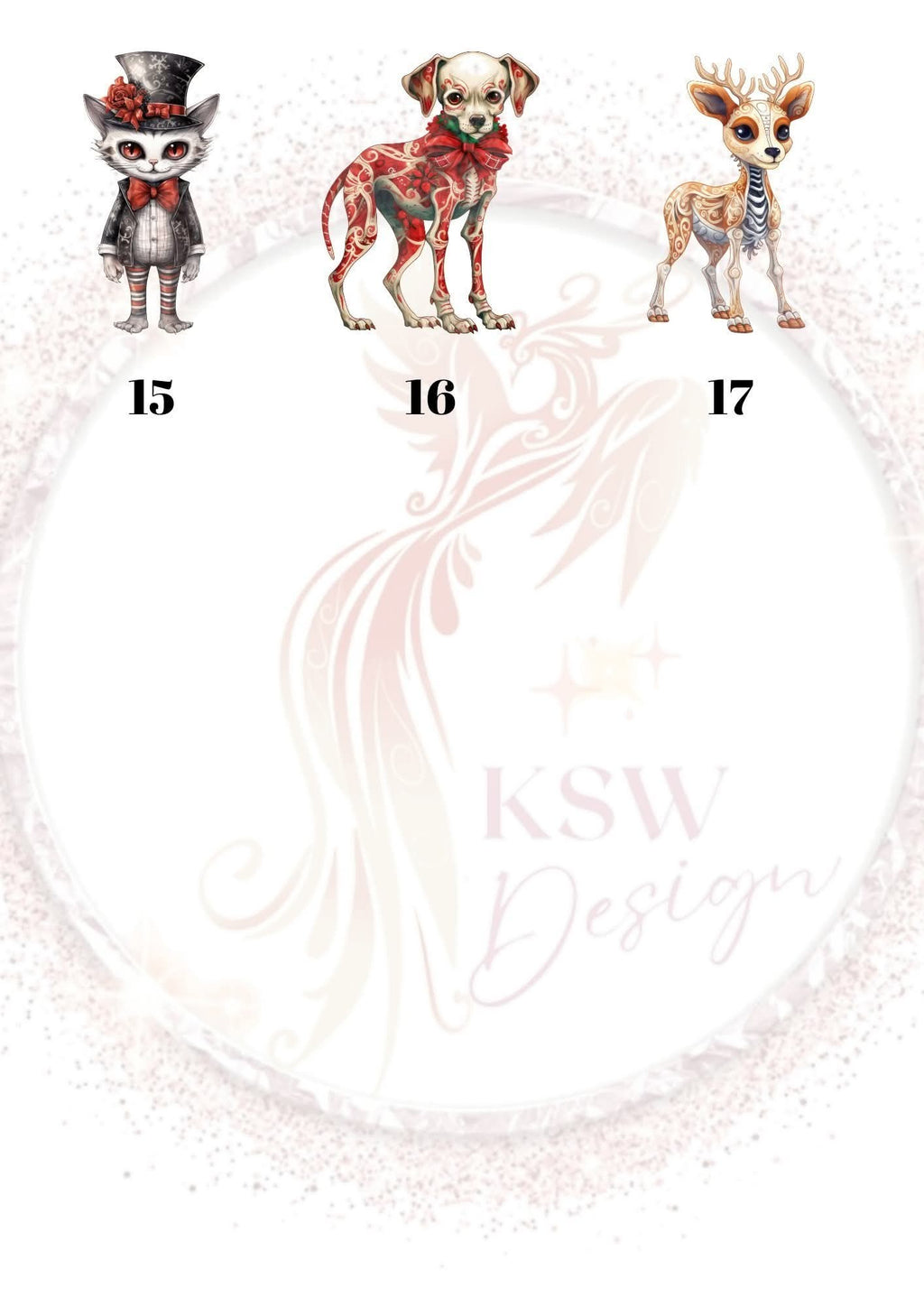 Gothic Skeleton Family Christmas Print