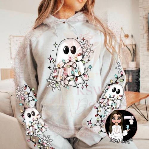 Festive Ghost Christmas Lights T-Shirt