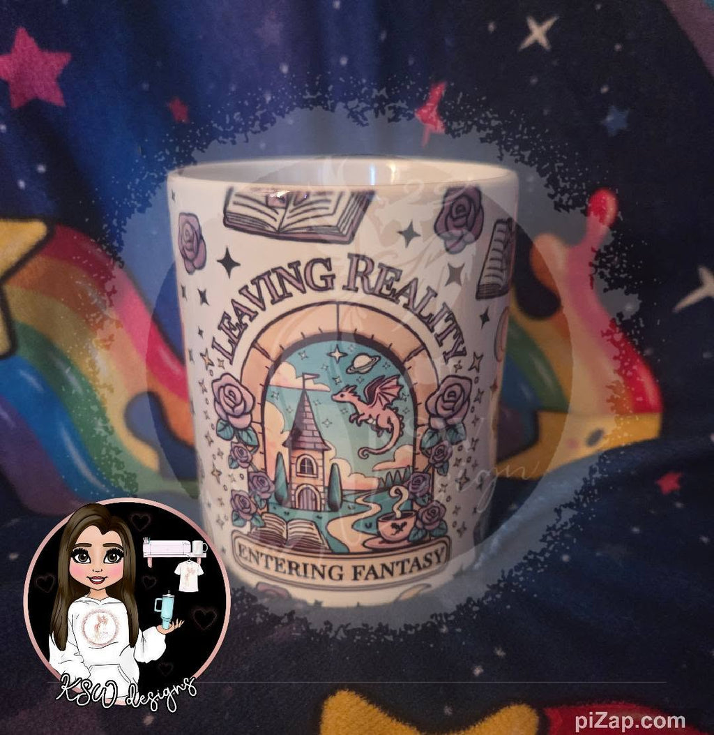 Leaving Reality Entering Fantasy Bookish 11oz Mug