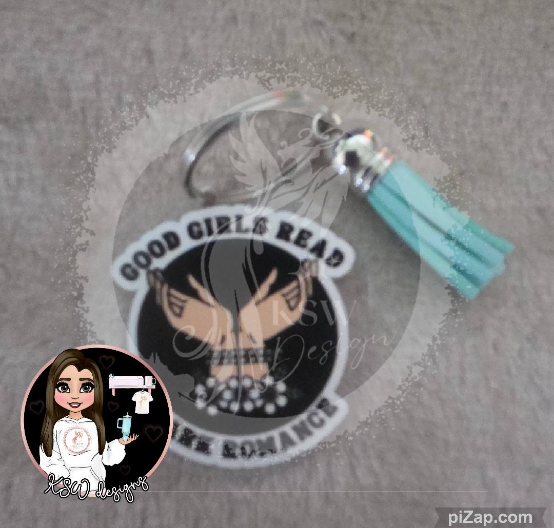 Good Girls Read Dark Romance Keyring – Bookish Acrylic Keychain | Smut Reader Gift