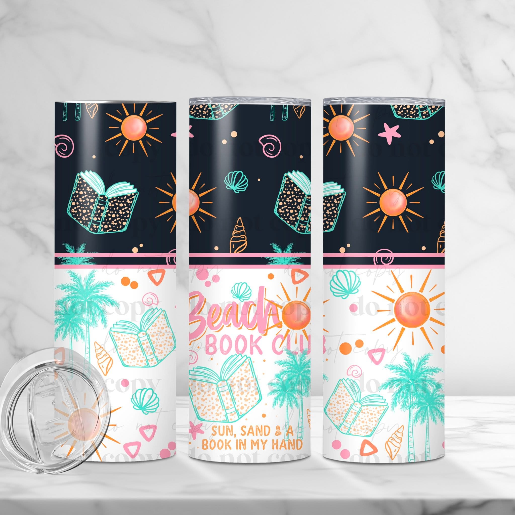 Beach Book Club 20oz Stainless Steel Tumbler – Book Lover Summer Travel Cup