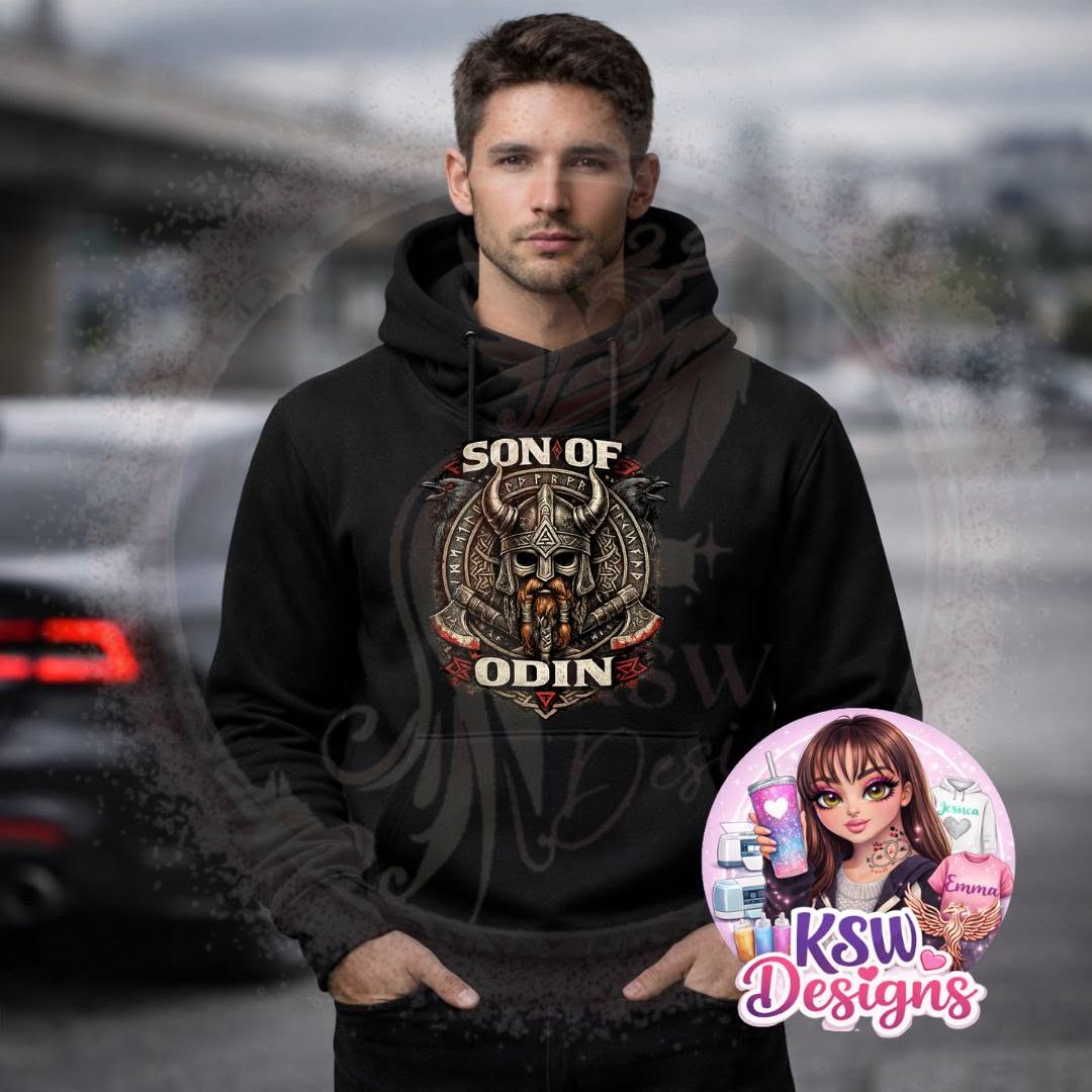 Son of Odin Viking Warrior Cross Neck Hoodie
