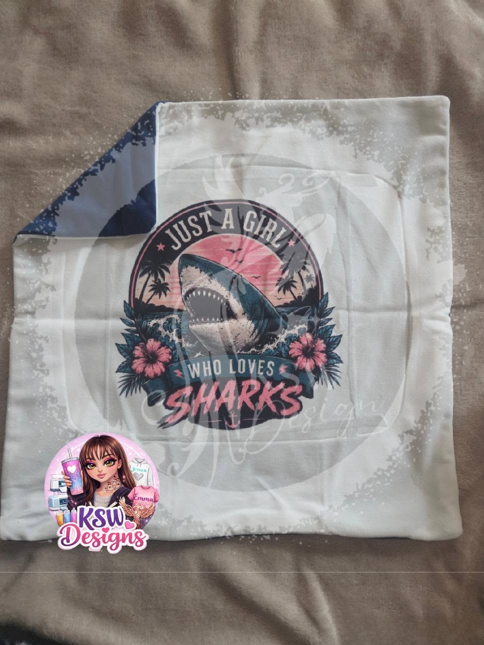 Just A Girl Who Loves Sharks 40cm Cushion